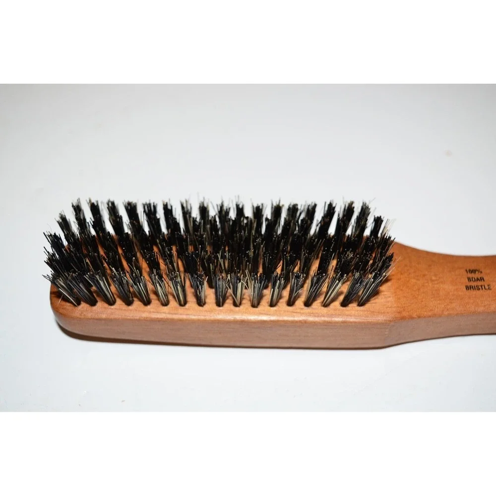 Vtg Goody Wood Handle Hair Brush 100% Boar Bristles USA 8
